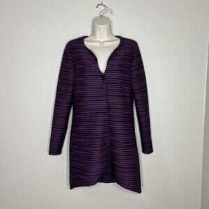 Samuel Dong Purple And Black Long Jacket Blazer XS